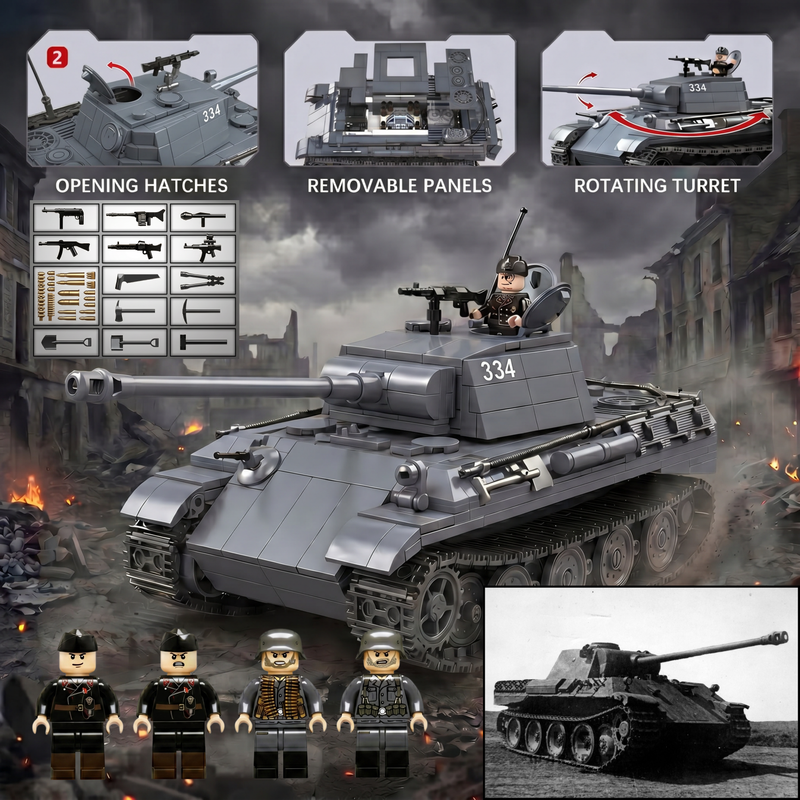 Panther Tank (Grey) | 1180 PCS
