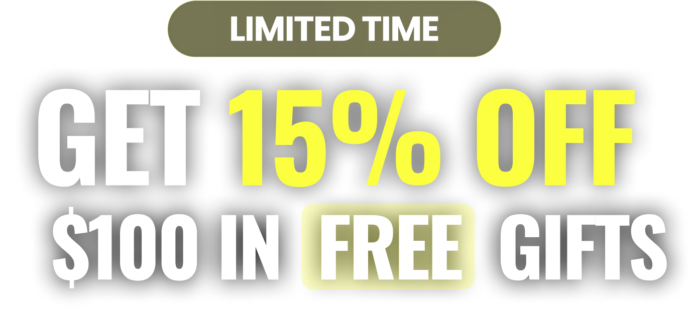 Get 15% off plus $100 in free gifts — V-J Day sale
