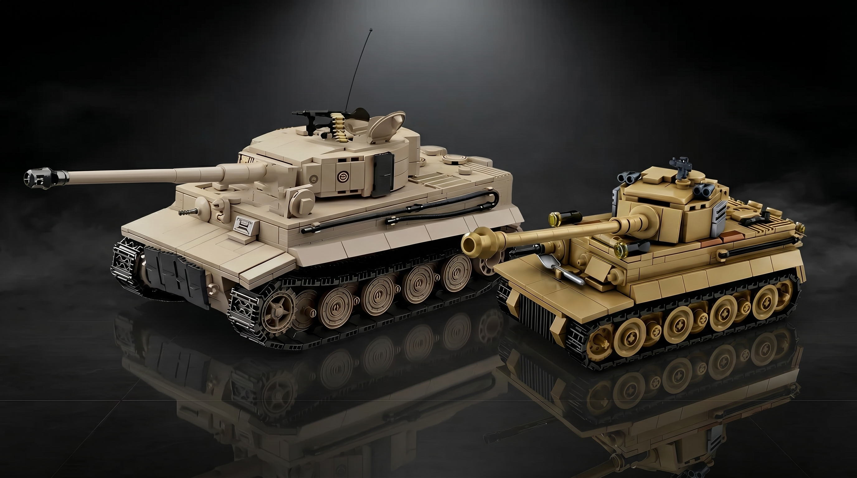 A BrickWar II set beside a cheap knockoff