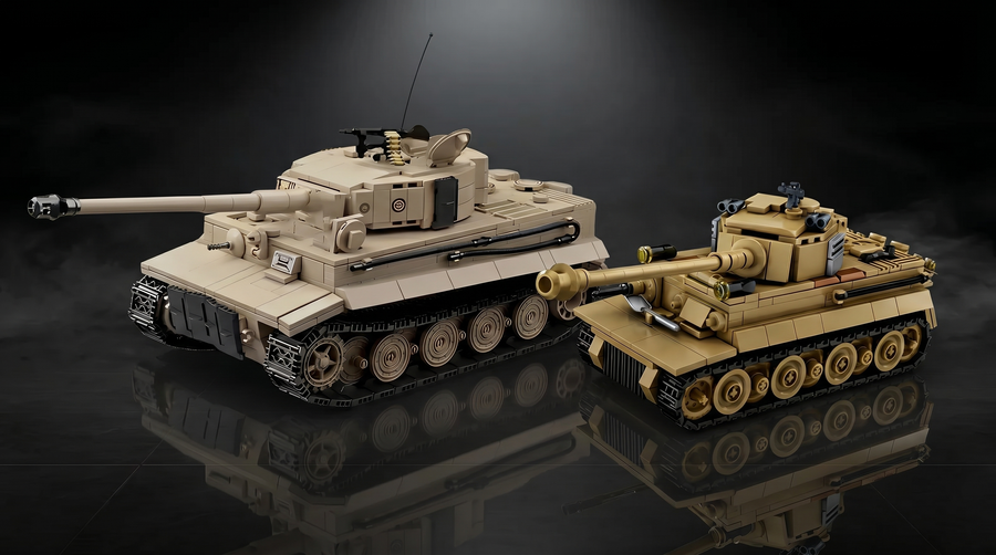 BrickWar II set next to a cheap knockoff